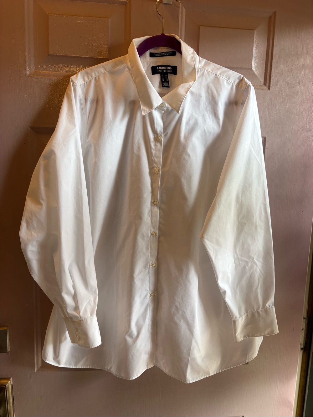 Lands' End Women's White Button-Down Shirt